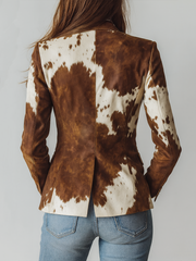 Agata | Vintage Blazer with Cow Print