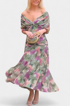 Alondra Vestido Largo con Estampado Floral Fantasía y Escote en V