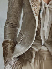 Costanza | Ivory Embroidered Suit Blazer