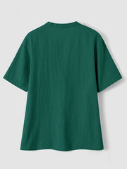 Blouse élégante à col en V et boutons en bois
