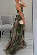 Giselle - Vestido largo con estampado floral encantador