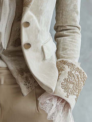 Costanza | Ivory Embroidered Suit Blazer