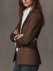 Gisella | Blazer with Printed Zigzag Inserts