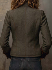 Onorina | Vintage Chevron Blazer with Contrast Trim