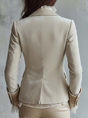 Costanza | Ivory Embroidered Suit Blazer