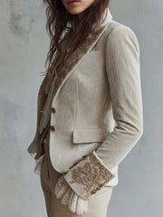 Costanza | Ivory Embroidered Suit Blazer