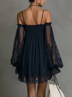 Noelia | Vestido Mini Chiffon Azul Navy