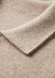 Cardigan zippé col polo en laine mérinos extrafine