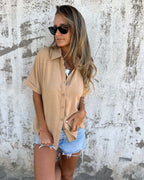 Camisa Casual Holgada De Tejido Ligero