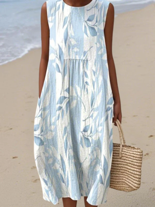 Naomi | Vestido Midi Sin Mangas de Corte A
