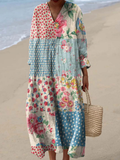 Eleanor | Vestido Maxi Boho con Patchwork Floral