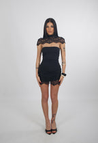Débora | Vestido Mini Encaje Negro