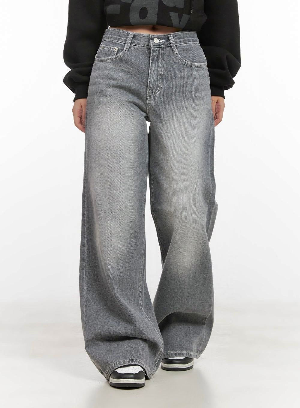 “Charcoal” wide legs jeans