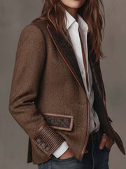 Gisella | Blazer with Printed Zigzag Inserts