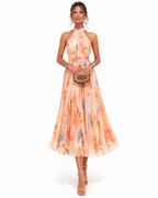 Celine | Vestido Halter Fluido Acuarela