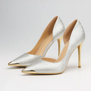Vert Éclat™ – Talons en Satin à Bout Doré
