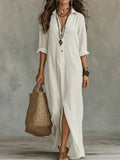 Céline Robe Maxi Noire Volumineuse à Boutons