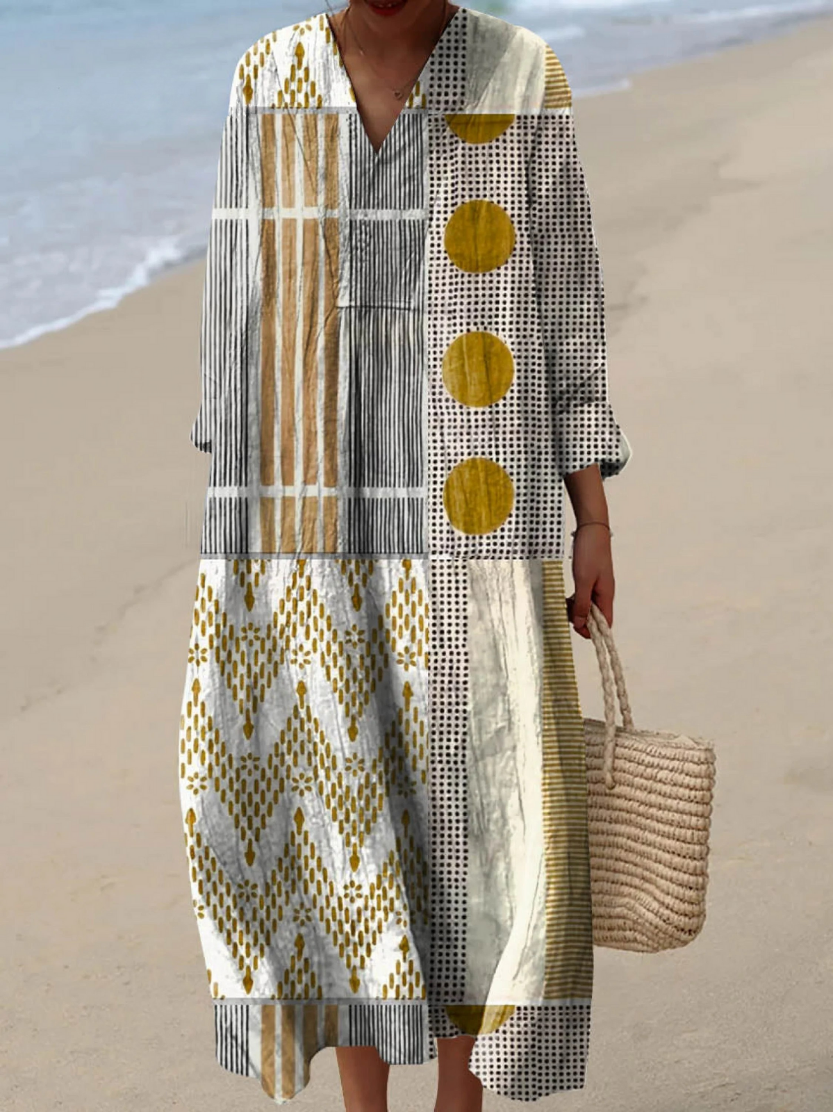 Imani | Vestido Maxi Boho de Patchwork