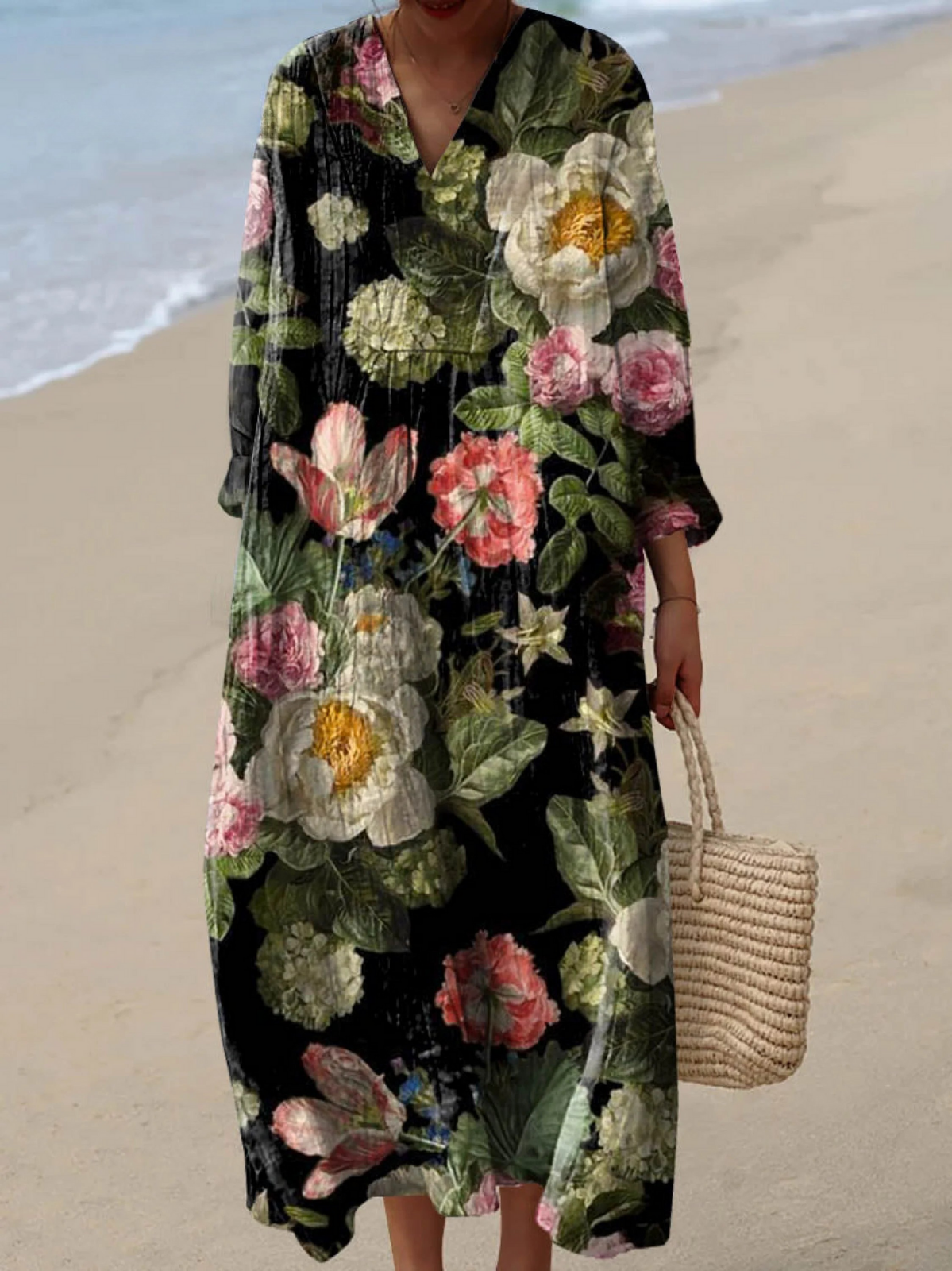 Harper | Vestido Maxi Boho con Estampado Floral Holandés