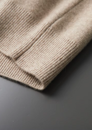 Cardigan zippé col polo en laine mérinos extrafine
