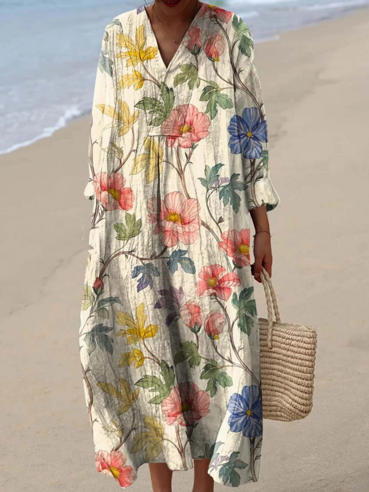 Nora | Vestido Maxi con Estampado Botánico
