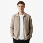 Cardigan con cremallera de lana merino extrafina tipo polo