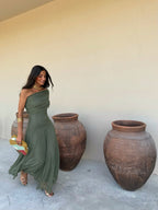 Sevilla | Vestido Maxi Verde Oliva