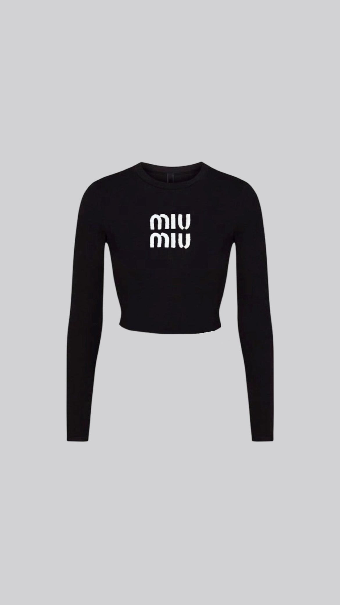 MiuMiu Embroidered fitted cropped baby tee