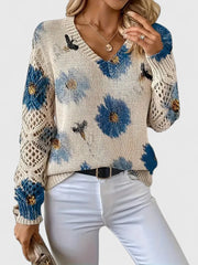 Maillot chic à imprimé floral et manches bouffantes