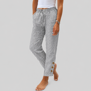 Raquelle - Pantalon rayé décontracté