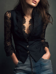 Noemi | Jacket with Semi-Sheer Sleeves