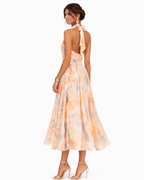 Celine | Vestido Halter Fluido Acuarela