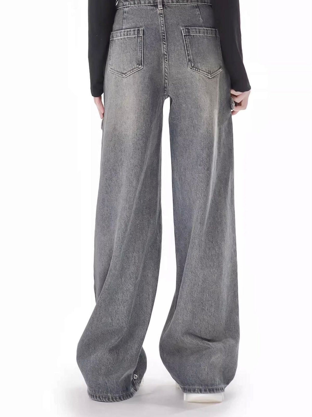 “Charcoal” wide legs jeans