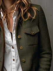 Onorina | Vintage Chevron Blazer with Contrast Trim