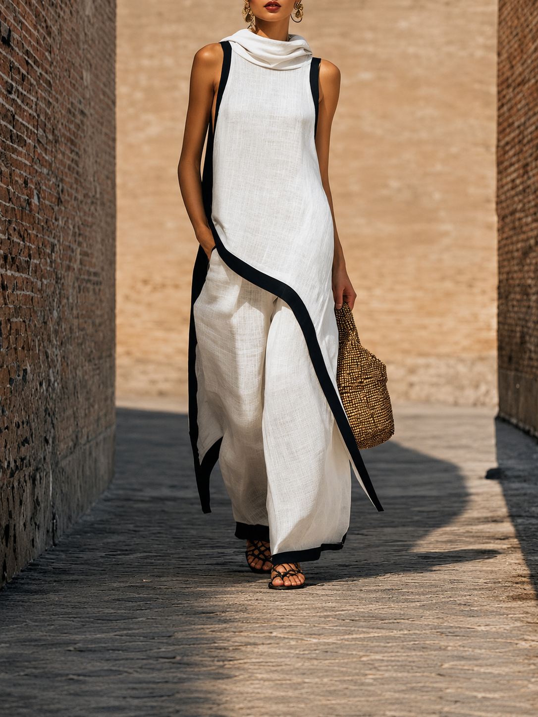 Nadia Ensemble Effet Lin Intemporel au Design Minimaliste