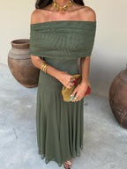 Sevilla | Vestido Maxi Verde Oliva