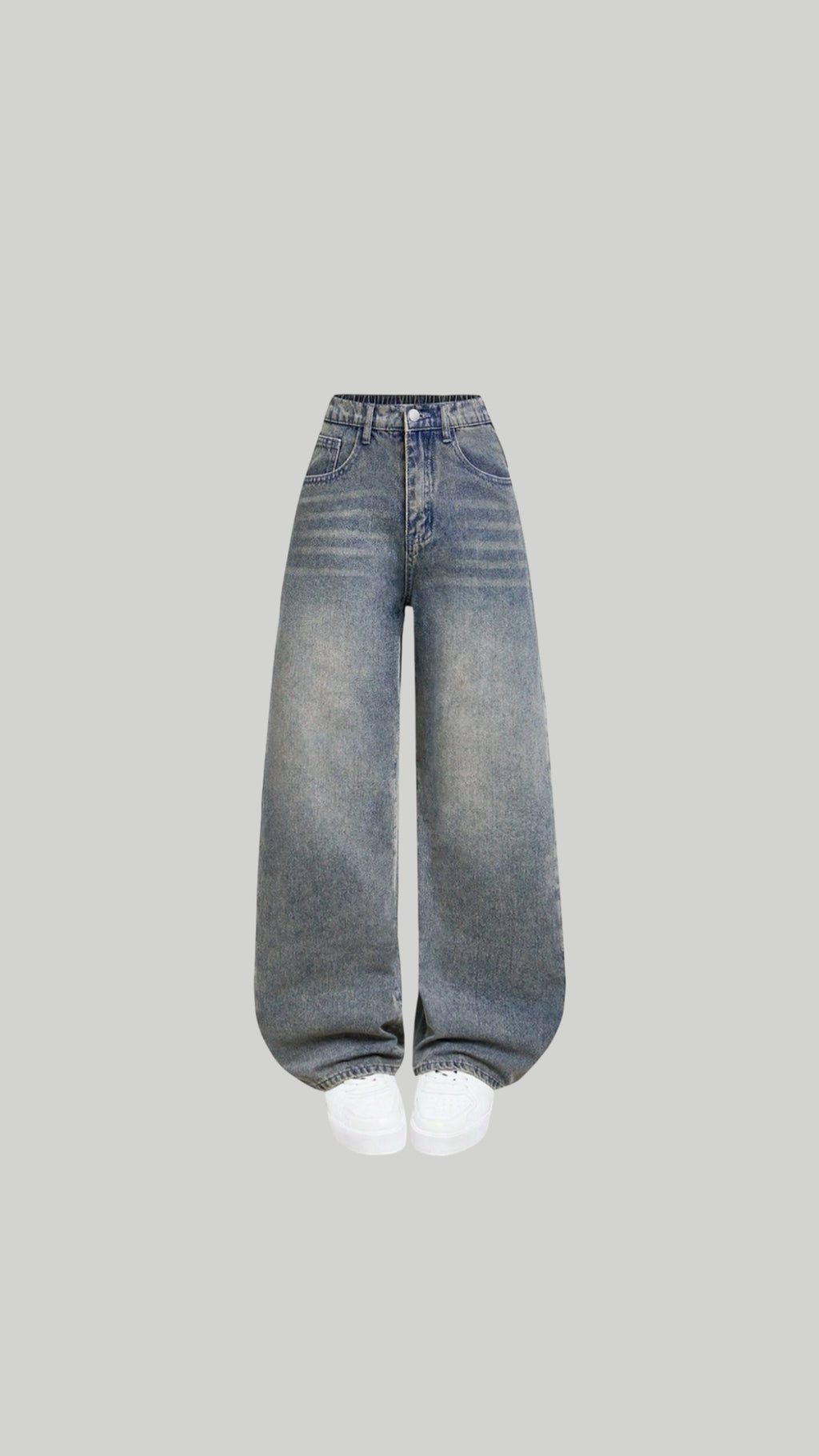 “LIGHT ACID” washed wide jeans