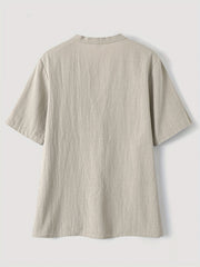 Blouse élégante à col en V et boutons en bois