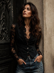 Noemi | Jacket with Semi-Sheer Sleeves