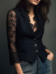 Noemi | Jacket with Semi-Sheer Sleeves