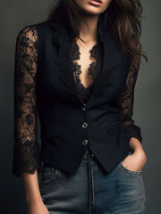 Noemi | Jacket with Semi-Sheer Sleeves