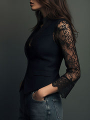Noemi | Jacket with Semi-Sheer Sleeves
