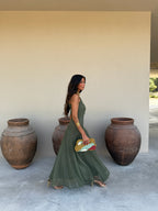 Sevilla | Vestido Maxi Verde Oliva