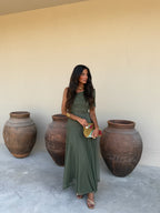 Sevilla | Vestido Maxi Verde Oliva