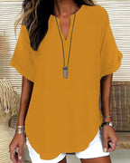 Mercedes | Blusa Casual de Cuello en V