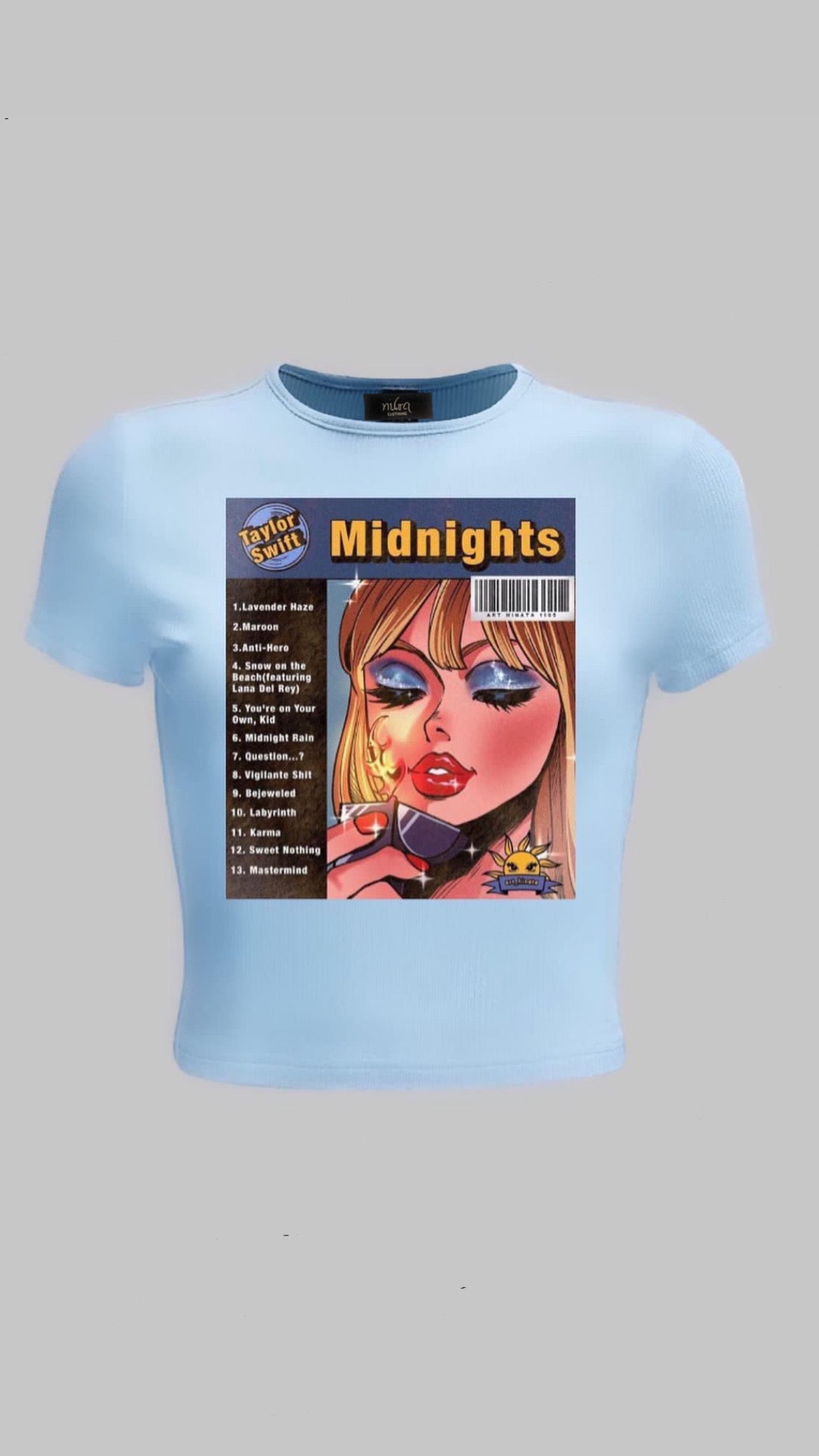 MIDNIGHT TAYLOR FITTED CROPPED T-SHIRT