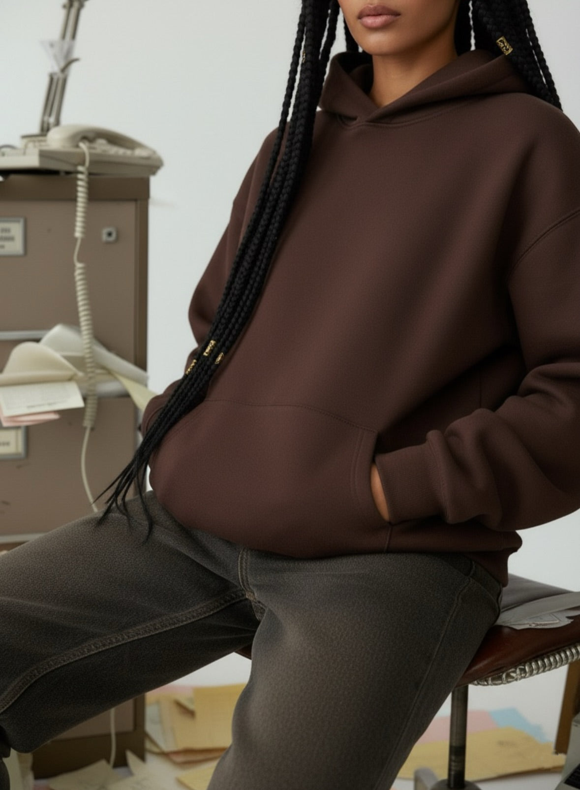 “BASIC” chocolate hoodies