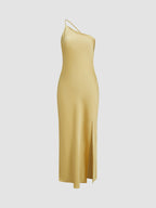 Fiora | Vestido Maxi Satén Espalda Abierta