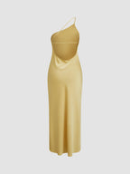 Fiora | Vestido Maxi Satén Espalda Abierta