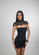 Débora | Robe courte en dentelle noire